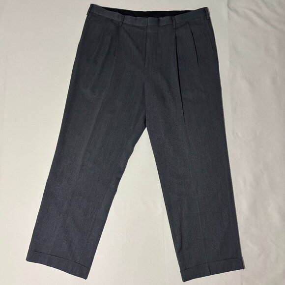 Dockers Collection 100% Wool Dress Pants Mens 38x30 Gray Pleated Relaxed Fit - Picture 1 of 12